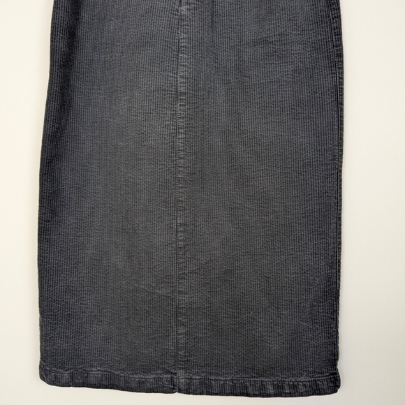 90s Esprit Sport Corduroy Skirt Midi Slit Pencil Dark Velvet - Picture 9 of 9